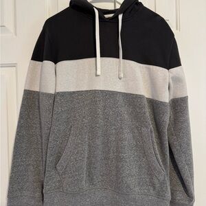 Sonoma Black and Gray Color-Block Hoodie Sweatshirt